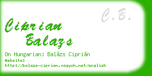 ciprian balazs business card