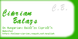 ciprian balazs business card